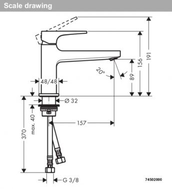 Vòi lavabo Metropol Hansgrohe 74502000