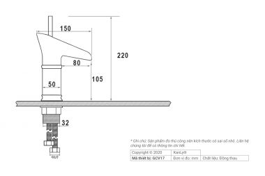 Vòi nước thân thấp bằng đồng Kanly GCV17