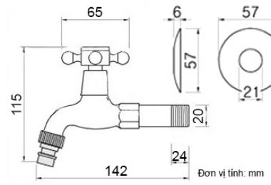 Vòi nước gắn tường Kanly GCT01