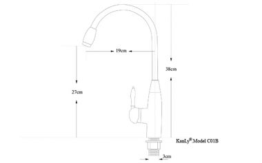 Vòi rửa bát bằng đồng Kanly GCC01B