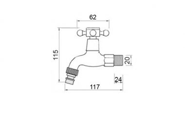 Vòi nước lạnh gắn tường Kanly GCT01NB