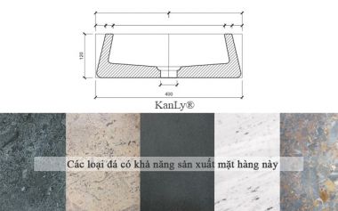 Lavabo đá nguyên khối Kanly MAR42V